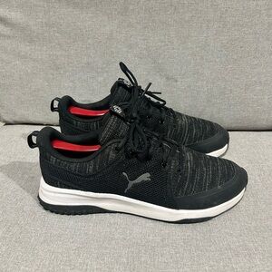 Puma Men's Black and White Golf Shoes